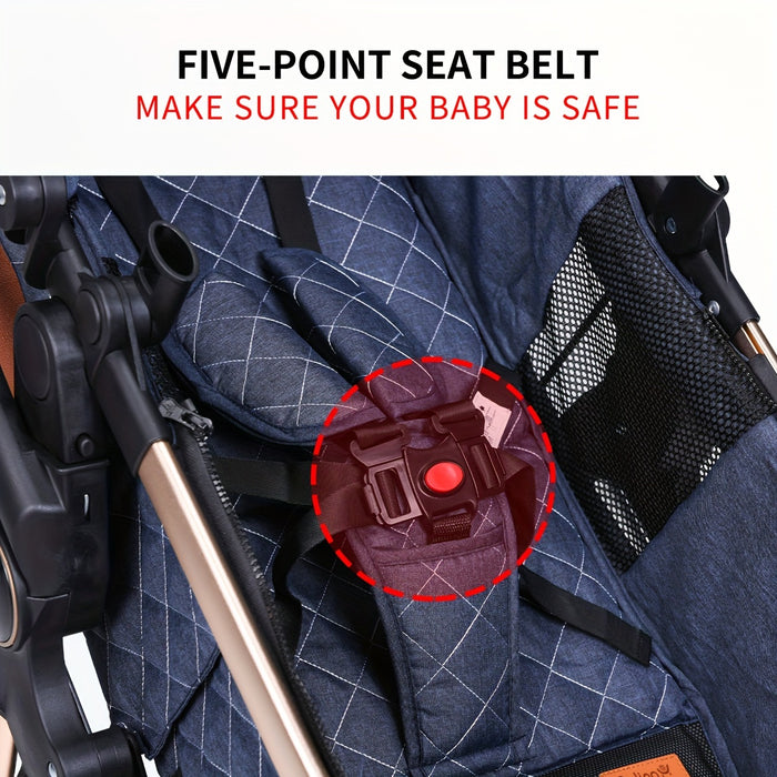 High Landscape Baby Stroller, Portable Folding Bidirectional Shock-absorbing Stroller That Can Sit And Lie Down