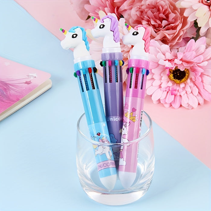 1pcs 10 Color Kawaii Ballpoint Pens, Cute Novelty Gel Pens for Students, Office Supplies, Halloween & Christmas Gifts