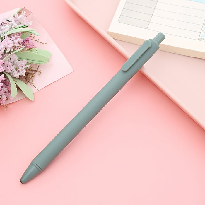 0.5mm Black Bullet Tip 5pcs Morandi Color Press Neutral Pen Macaron Student Press Water Pen Office Stationery Bouncy Signature Pen
