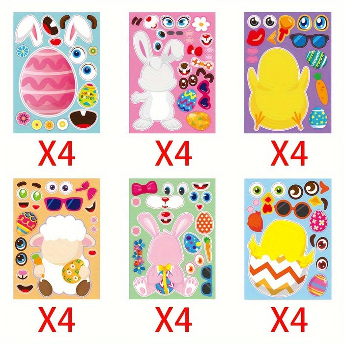 Easter Stickers, Easter Basket Stuffers Easter Egg Decorating Bunny Stickers, Easter Activities Party Favors Games Easter Crafts Gifts Bags