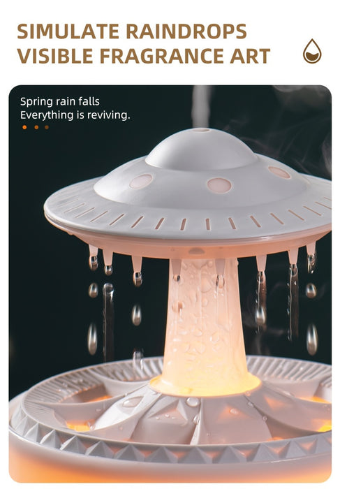 1pc UFO-Shaped Ultrasonic Aromatherapy Humidifier, Essential Oil Diffuser with LED Lights, Polypropylene & ABS, 110V-240V US Plug, for Home & Office Relaxation, Watch Decompression