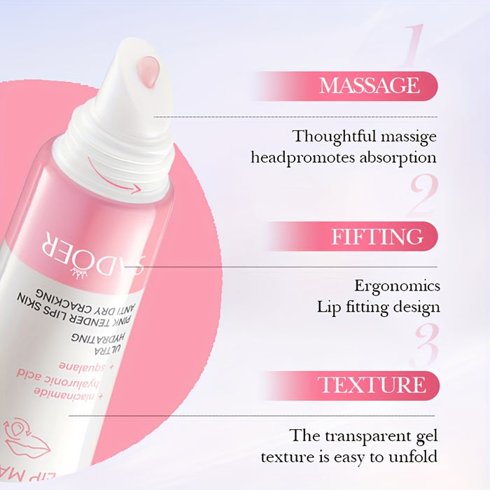 1 tube 5X Niacinamide Pink Tender Lips Lip Mask - Hydrating & Moisturizing Lip Treatment with Plant-Based Squalane, Ultra Smooth & Dry Cracking Lip Care, Beauty Essentials|Soothing Lip Treatment|Niacinamide Benefits