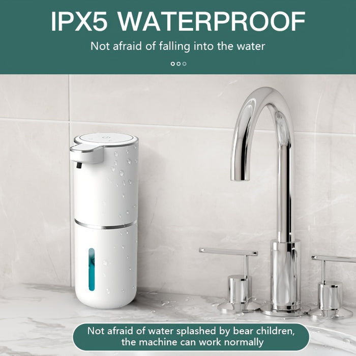 380mL Automatic Soap Dispenser with Touchless Sensor - Wall-Mounted, Rechargeable Lithium Battery, USB Charging, Modern Black Design for Bathroom and Kitchen, Bathroom Soap Dispenser|Modern Soap Dispenser|Touchless Soap Dispe