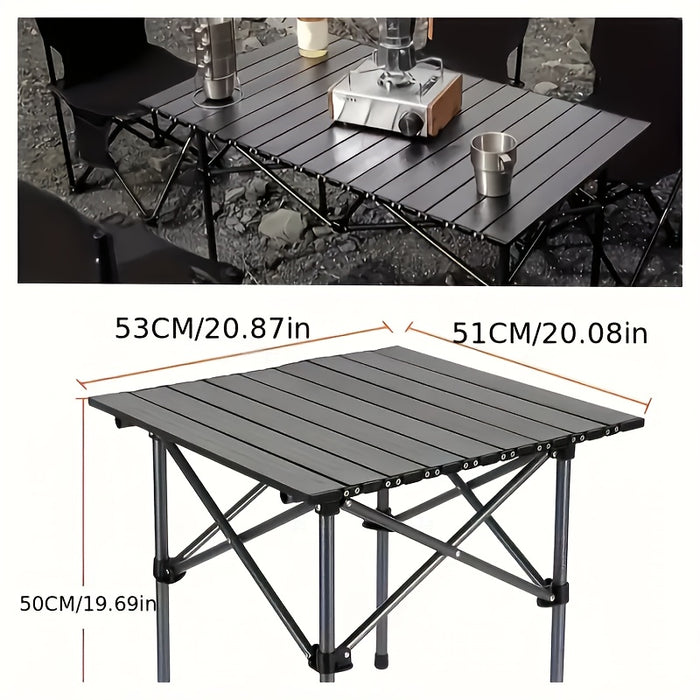 Portable Stainless Steel Folding Table, Camping Folding Table And Chairs, Barbecue Stall Table, Portable Camping Equipment, Outdoor Picnic Table, Suitable for Camping And Barbecuing - Compact And Easy to Carry Design.