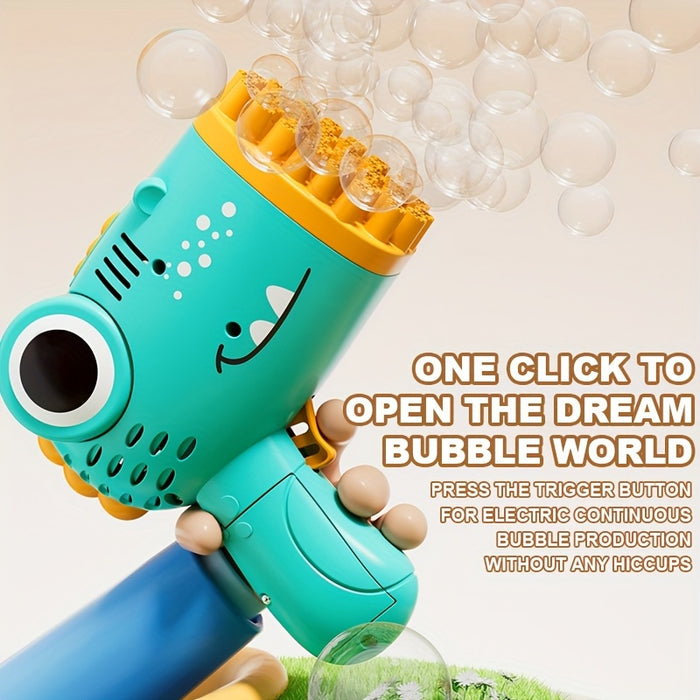 40 Holes Dinosaur Bubble Gun, Outdoor Bubble Machine Toys, Handheld Outdoor Bubble Gun Toys Seaside And Beach Accessories, Can Be Used As An Easter Gift with 10pcs Of Bubble Liquid, Best for Christmas