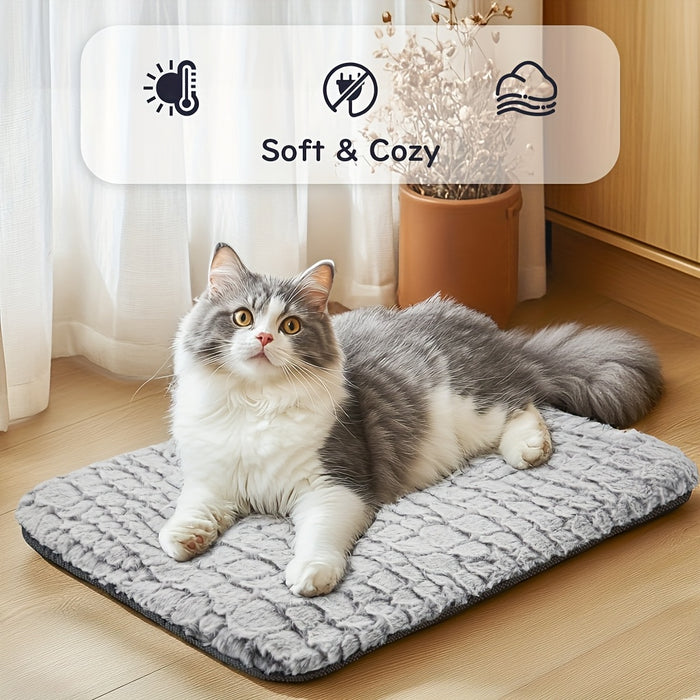 Extra Warm Thermal Cat Dog Bed Mat, Ultra Soft Cat Pet Mat Pad for Indoor Outdoor with Removable Cover Non-Slip Bottom Washable