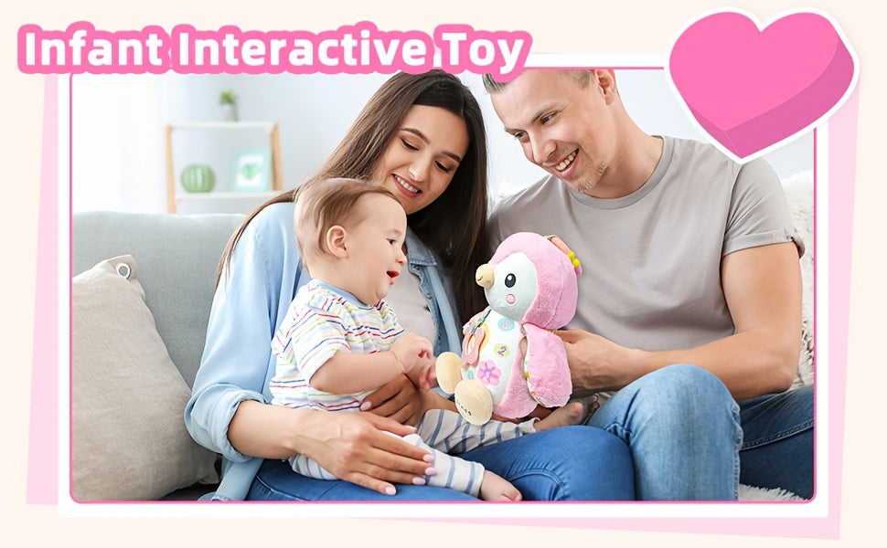 Penguin Baby Toys 0-6-12 Months, Stuffed Animal Plush Toy, Textured HangingRingRattles & Crinkle Sound Paper, Tummy Time Toys For Newborns Toys For 0-6.12Months Boy/Girls, Valentine'S Day, Halloween, Christmas, Easter, And Bi