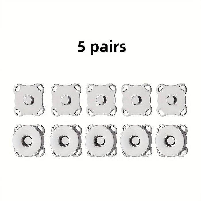 5/8 Pairs Hand-sewn Magnetic Invisible Snap Buttons DIY Plum Blossom Buckles Strong Magnetic Buttons, Clothing Bag Accessories