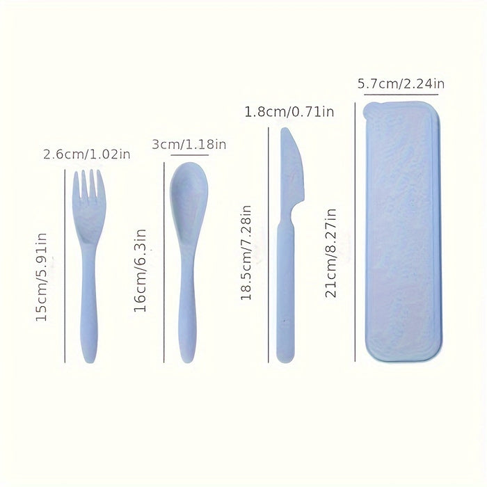 3 In 1 Camping Utensil Set - Reusable Utensils Set With Case, Travel Utensils, Portable Utensils Set - Plastic Case - For Outdoor Enthusiasts & Travelers - Perfect for Camping, Picnics & Everyday Use