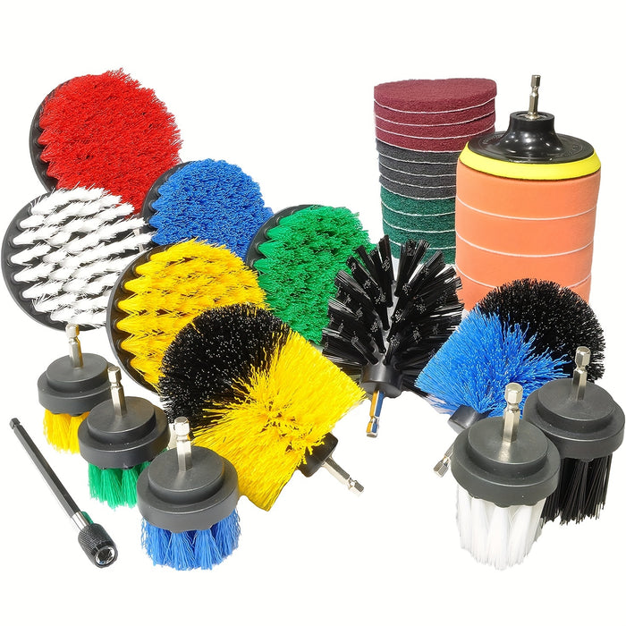 3/7/11/20/21/31pcs Drill Brush Attachment Set, Power Scrubber Wash Cleaning Brushes Tool Kit, All Purpose Drill Brush with Extension for Grout Floor, Tub Shower Tile, Bathroom, Kitchen Surface And Car