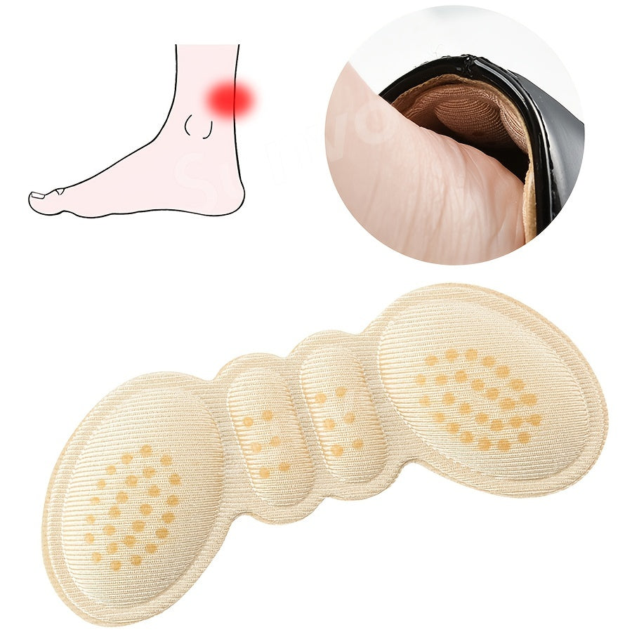 1 Pair/5 Pairs 4D Heel Stickers - Soft Polyester Pads for High Heels, Anti-Slip and Prevents Heel Wear, Invisible Design