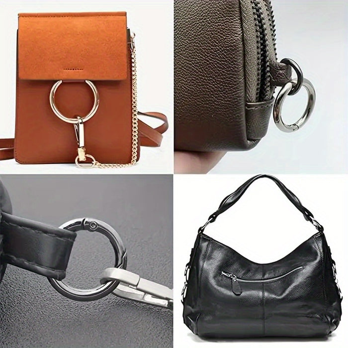 10pcs 10 Pack Golden Silver Round Spring Buckles, Multi-Size Purse Keychain Backpack Accessories
