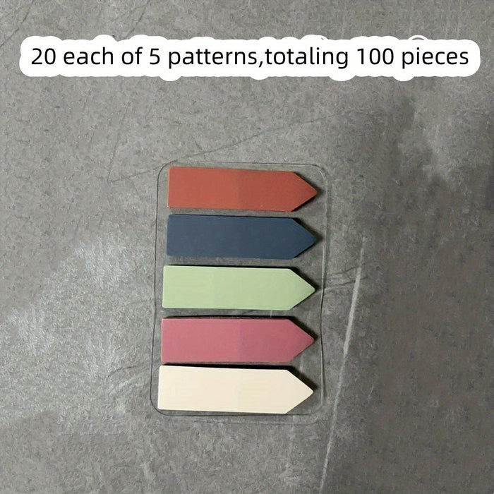 100pcs 100-Pack Portable Sticky Notes: Creative Index Markers & Note Stickers for Students, Index Cards, and Bookmarks
