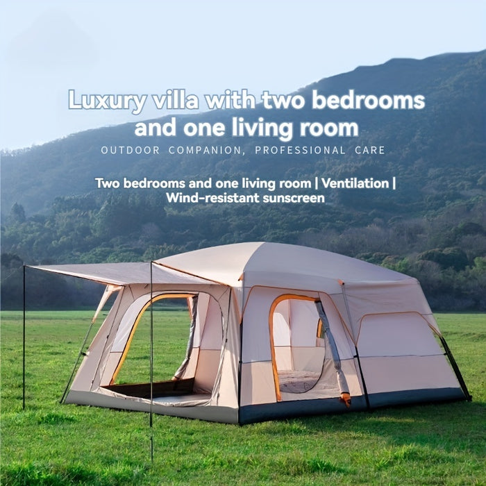 Versatile Large Outdoor Tent with Canopy & Mosquito Net - Waterproof, Fits 8-12 People, Perfect for Camping, Beach Trips & Gatherings - For Families & Groups - Ideal for Outdoor Adventures & Events - Great Gift for Camping En