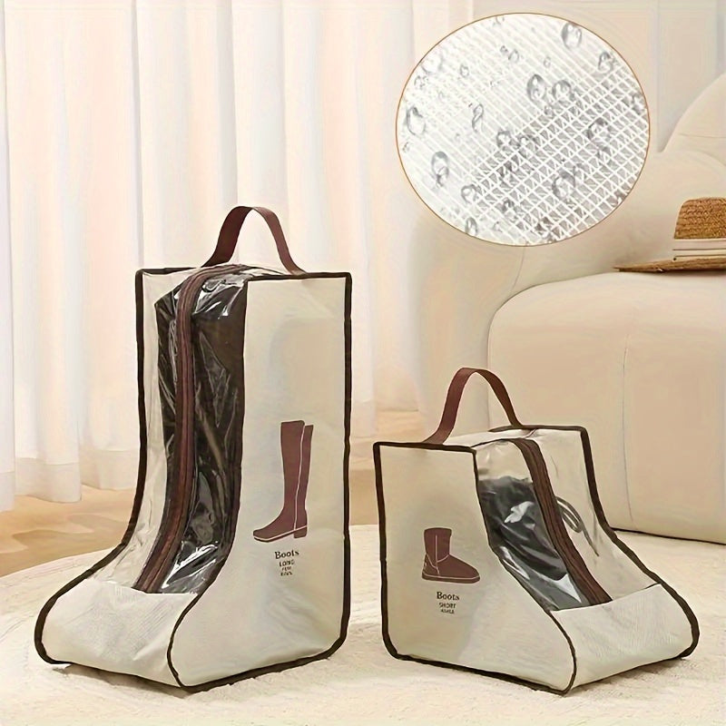 Transparent Shoe Bag With Carry Handle, Non-Woven Material, Elegant Design, Long-Lasting Use, Machine Washable