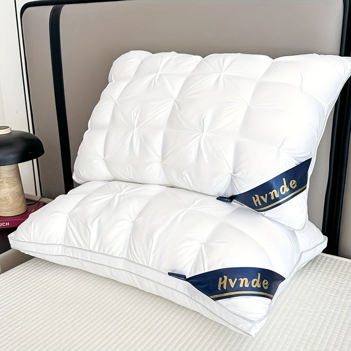 2-Piece Luxury Hotel-Quality Pillows, Deep Sleep Neck Support with Non-Sagging High-Pillow Inserts for All Seasons | Hypoallergenic Polyester Covers & Modern Design – Soft Texture Finish, Cooling and Cervical Spine Comfort