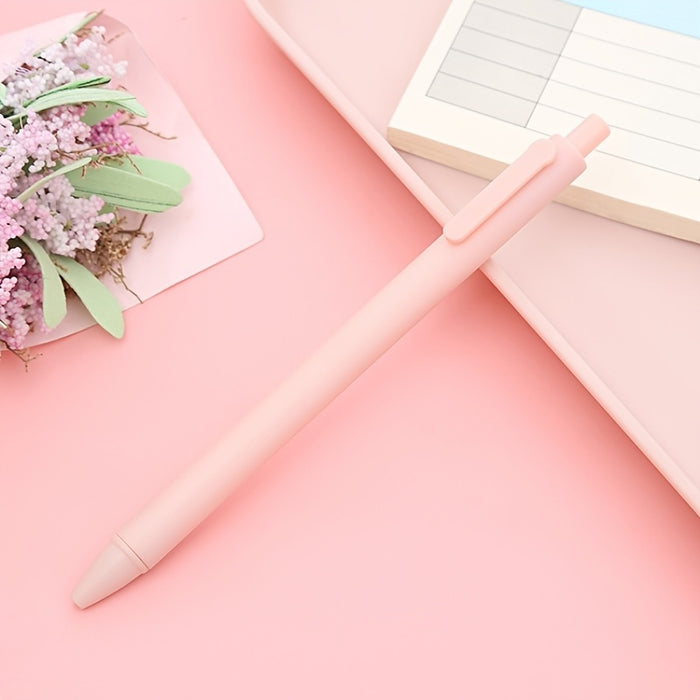 0.5mm Black Bullet Tip 5pcs Morandi Color Press Neutral Pen Macaron Student Press Water Pen Office Stationery Bouncy Signature Pen