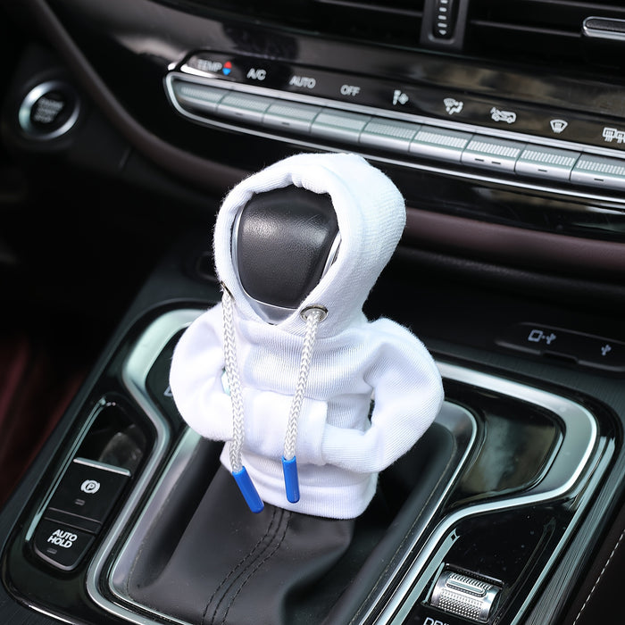 Large Universal Car Gear Shift Cover Hoodie, Fashionable Mini Hooded Sweatshirt for Auto Gear Stick Shifter Knob, Interior Accessories Decor