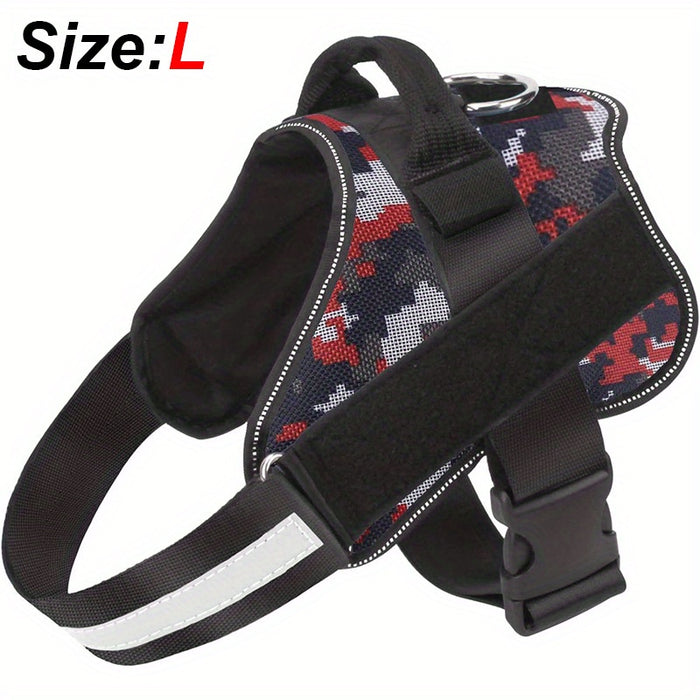 Reflective No-Pull Dog Harness with Breathable Design and Handle for Control and Comfort