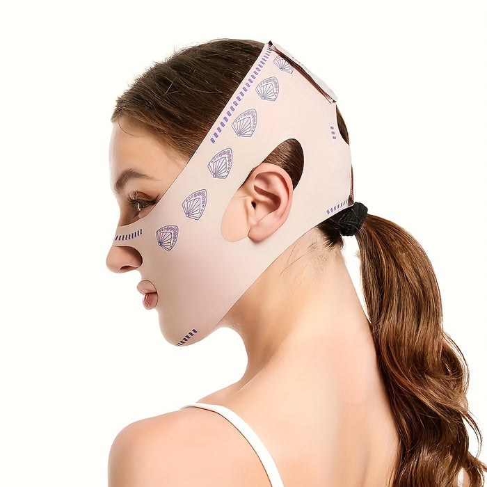 1pc V-Line Face Lift Belt - Reusable Skin Tightening Strap for Sagging Prevention - Unscented Double Chin Reducer for Women and Men - Facial Lifting Mask