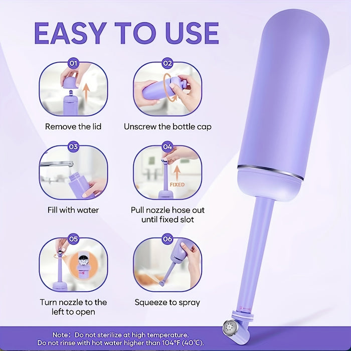 Contemporary Handheld Bidet, 380ml Leakproof Peri Bottle with Tank-Lock, Patented Removable Water Storage, Travel-Friendly, No Electricity Needed, Asian G1/2 Nozzle