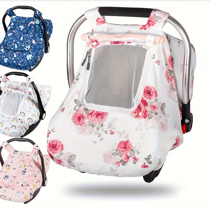 Car Seat Cover Baby, Minky Baby Car Seat Cover, 3 In 1 Carseat Sover For Winter, Winter Carseat Cover For Baby With Storage Bag