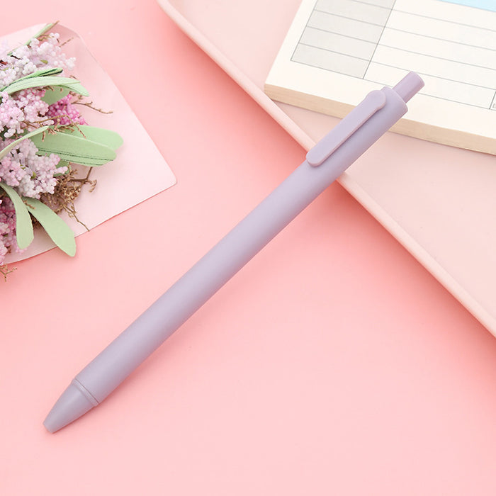 0.5mm Black Bullet Tip 5pcs Morandi Color Press Neutral Pen Macaron Student Press Water Pen Office Stationery Bouncy Signature Pen