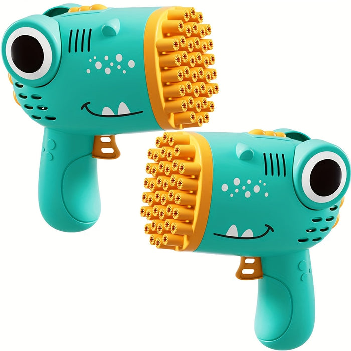40 Holes Dinosaur Bubble Gun, Outdoor Bubble Machine Toys, Handheld Outdoor Bubble Gun Toys Seaside And Beach Accessories, Can Be Used As An Easter Gift with 10pcs Of Bubble Liquid, Best for Christmas