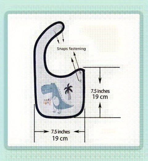 12pcs Set Of Cartoon-printed, Adjustable Snap-on Waterproof Feeding Bibs for Boys And Girls, Suitable for Spring, Summer, Autumn, And Winter.
