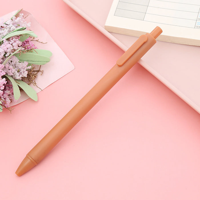 0.5mm Black Bullet Tip 5pcs Morandi Color Press Neutral Pen Macaron Student Press Water Pen Office Stationery Bouncy Signature Pen