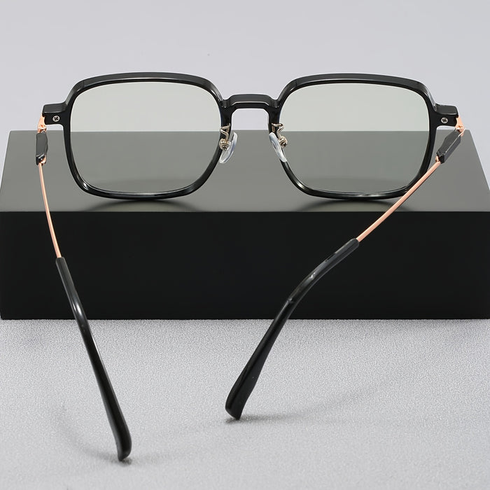 Square Light-Sensitive Color-Changing Flat Glasses for Men and Women