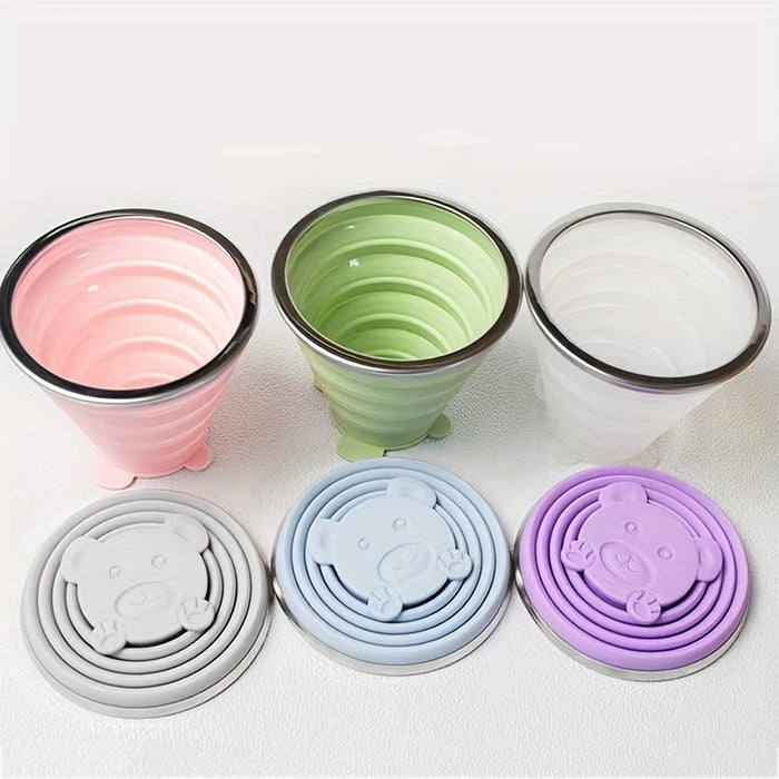 1pc 180/270/320ml Portable Folding Water Cup,  Silicone Food-Grade, Camping, Travel, Outdoor, for Brushing Teeth