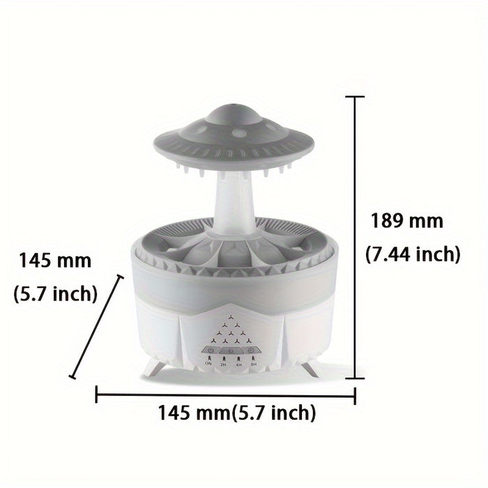 1pc UFO-Shaped Ultrasonic Aromatherapy Humidifier, Essential Oil Diffuser with LED Lights, Polypropylene & ABS, 110V-240V US Plug, for Home & Office Relaxation, Watch Decompression