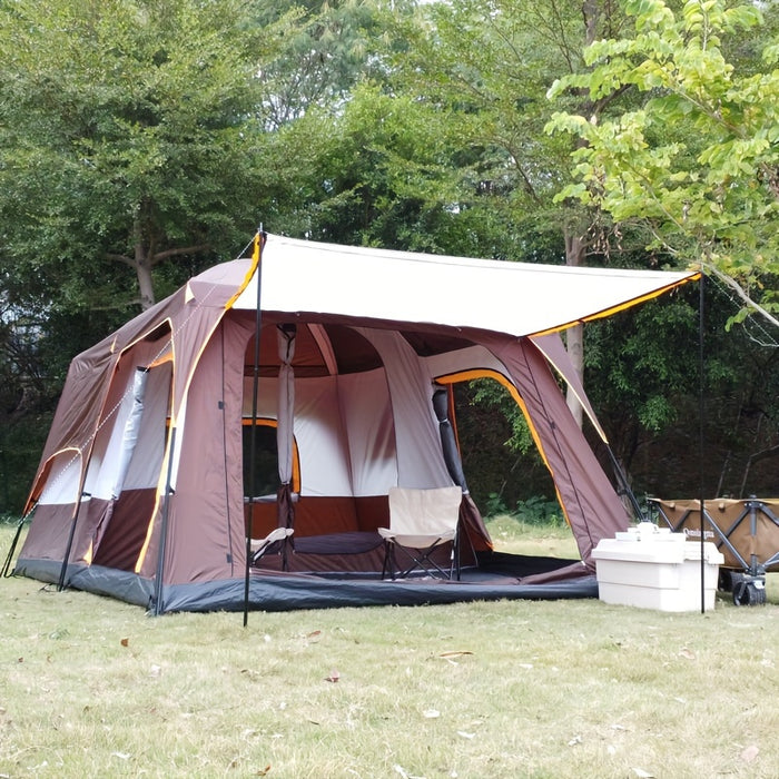 Versatile Large Outdoor Tent with Canopy & Mosquito Net - Waterproof, Fits 8-12 People, Perfect for Camping, Beach Trips & Gatherings - For Families & Groups - Ideal for Outdoor Adventures & Events - Great Gift for Camping En
