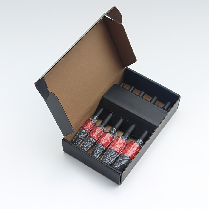 5pcs set, hardcover car beauty car wash detail brush five-piece set pp car wash brush box packed pig hair nylon sharpened brush