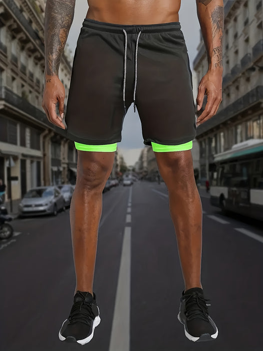 Men'S Summer Casual Athletic Shorts - Breathable, Lightweight Polyester, Red with Black Side Pockets and Drawstring Waistband, Perfect for Running, Training, Hiking & Outdoor Activities, Summer Training Gear | Drawstring Wais
