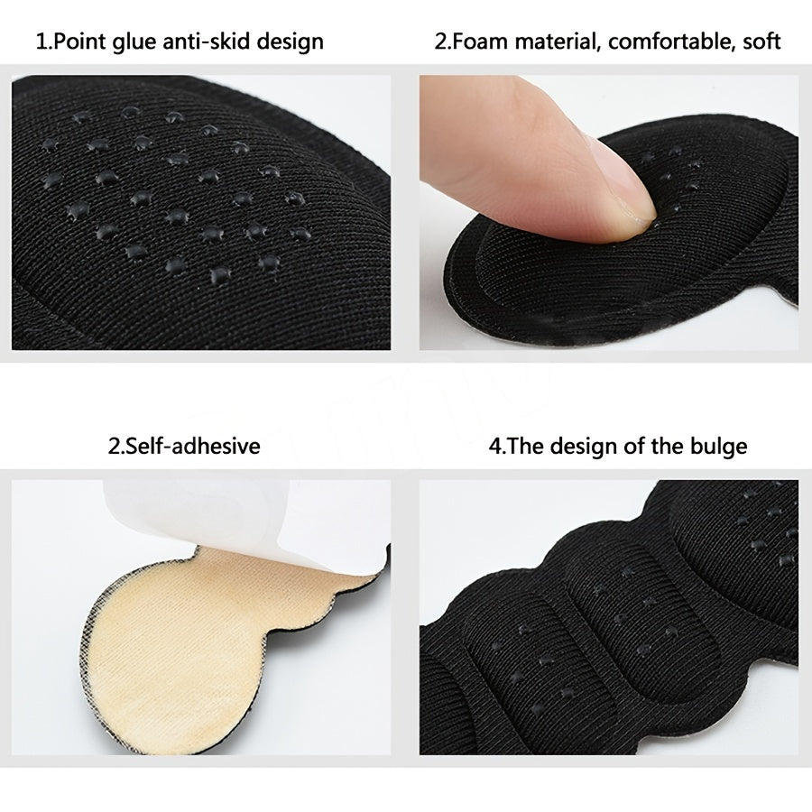 1 Pair/5 Pairs 4D Heel Stickers - Soft Polyester Pads for High Heels, Anti-Slip and Prevents Heel Wear, Invisible Design