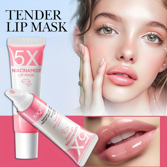 1 tube 5X Niacinamide Pink Tender Lips Lip Mask - Hydrating & Moisturizing Lip Treatment with Plant-Based Squalane, Ultra Smooth & Dry Cracking Lip Care, Beauty Essentials|Soothing Lip Treatment|Niacinamide Benefits