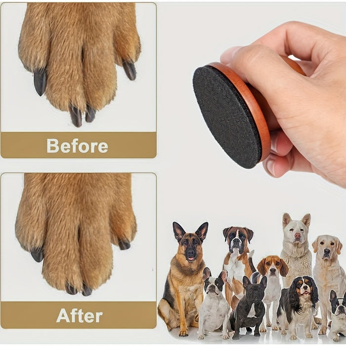 Stress-Free Dog Nail Grooming File – Scratch Board for Easy, Gentle Trimming with Black Abrasive Surface & Wooden Handle – Perfect for All Dog Breeds