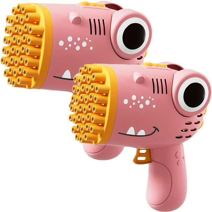 40 Holes Dinosaur Bubble Gun, Outdoor Bubble Machine Toys, Handheld Outdoor Bubble Gun Toys Seaside And Beach Accessories, Can Be Used As An Easter Gift with 10pcs Of Bubble Liquid, Best for Christmas