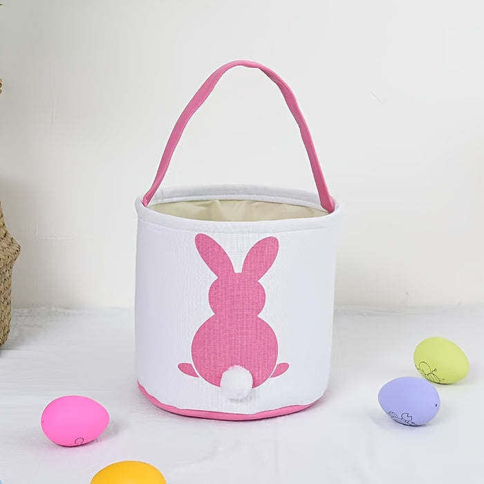 Personalized Easter Basket | Fluffy Bunny Tail Basket | Easter Basket | Easter Bunny Tail Bag | Easter Gift for Boys and Girls, Party Gift Bag