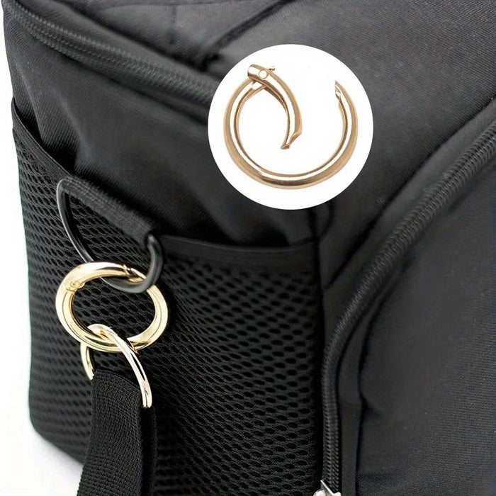 10pcs 10 Pack Golden Silver Round Spring Buckles, Multi-Size Purse Keychain Backpack Accessories