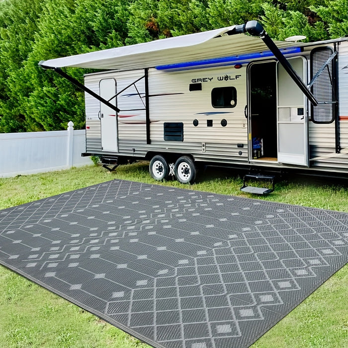 1pc, reversible outdoor Mat, outdoornothing else, stain-resistant and durable, made of polypropylene material, foldable, double-sided design, suitable for RV patio, outdoor camping, backyard and picnic use, lightweight and ea
