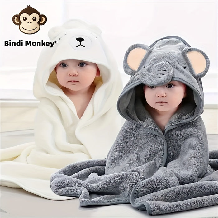 Bindi Monkey 2-Piece Infant Bath Towels: Soft, Absorbent, and Perfect for Christmas or Halloween - Suitable for Ages 0-3