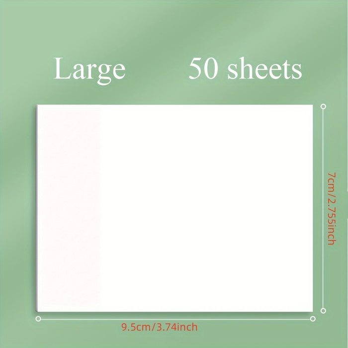 50 Sheets Transparent Sticky Notes, Suitable For Notebooks, Diaries, School Stationery Supplies, Office Supplies, Large/medium/small Art Supplies