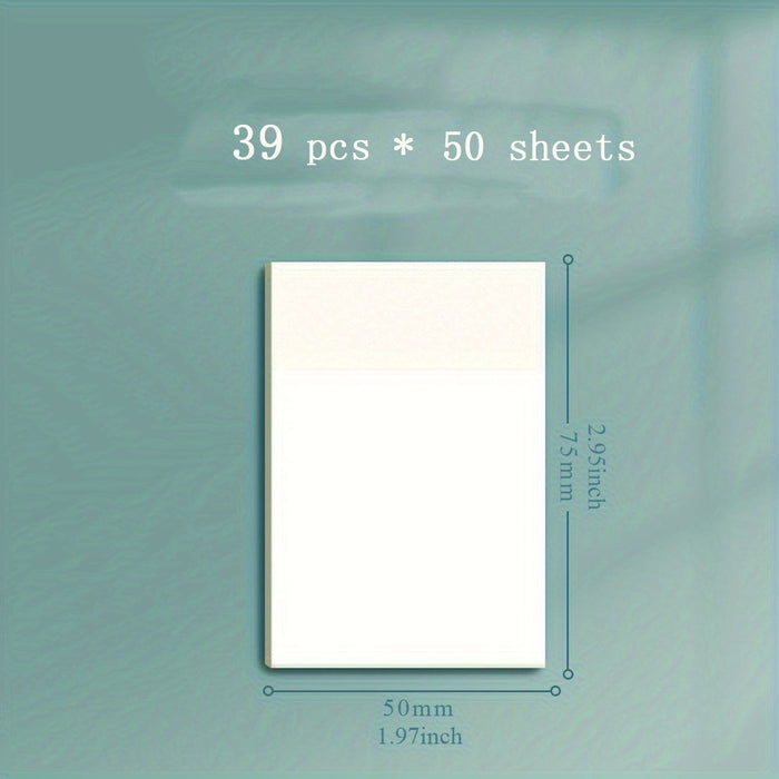 50 Sheets Transparent Sticky Notes, Suitable For Notebooks, Diaries, School Stationery Supplies, Office Supplies, Large/medium/small Art Supplies