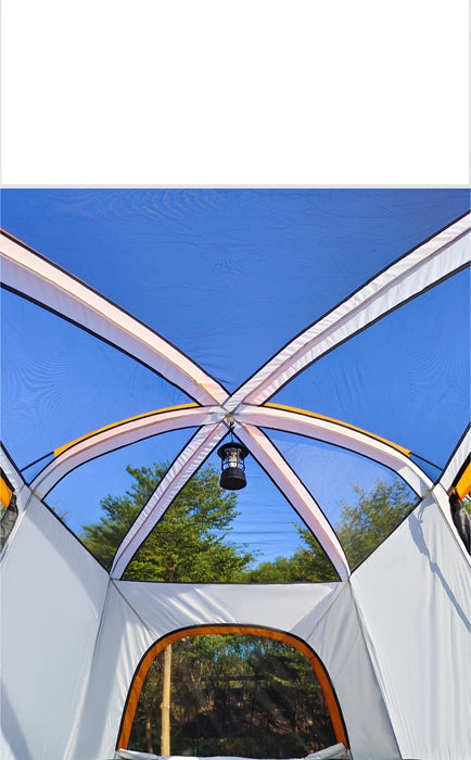 Outdoor Multi-person Camping Tent - Thickened Rainproof Two Rooms One Living Room Portable Family Camping, Courtyard Tent, Awning Set - For Families & Outdoor Enthusiasts - Suitable for Camping, Hiking & Picnics - Perfect Chr
