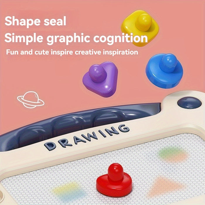 Children'S Drawing Board Toys, Early Childhood Education Learning Toys, Perfect Birthday Gifts For Boys And Girls, Easter/Children'S Day Gifts (4 Stamps+1 Paintbrush+4 Brackets)