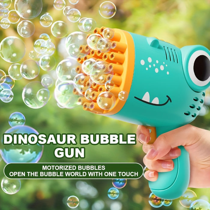 40 Holes Dinosaur Bubble Gun, Outdoor Bubble Machine Toys, Handheld Outdoor Bubble Gun Toys Seaside And Beach Accessories, Can Be Used As An Easter Gift with 10pcs Of Bubble Liquid, Best for Christmas