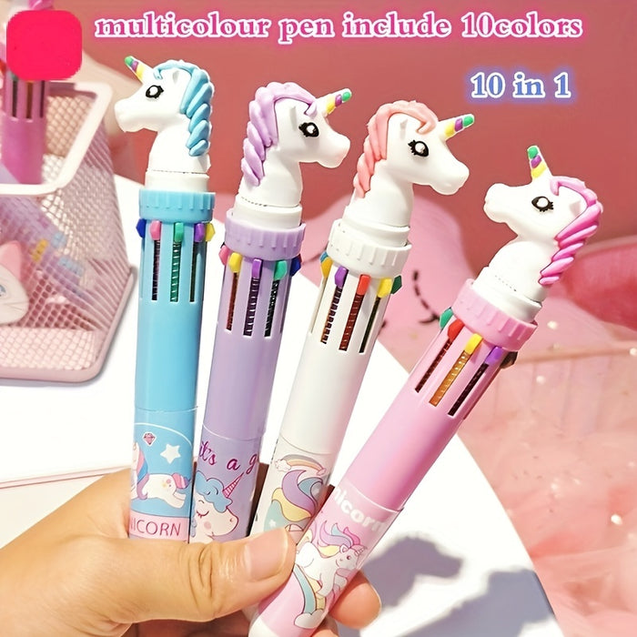 1pcs 10 Color Kawaii Ballpoint Pens, Cute Novelty Gel Pens for Students, Office Supplies, Halloween & Christmas Gifts